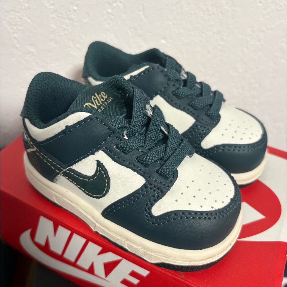 Nike Kids' Dark Green and White Sneakers